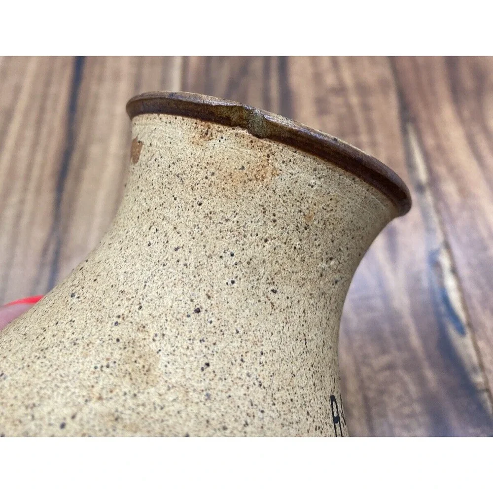 Ken Edwards Tonala Bud Vase Mexico Pottery Acapulco El Palomar Bird Floral 6in